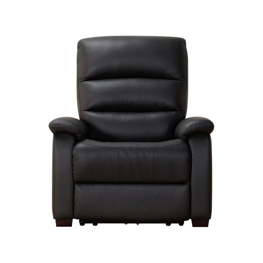 黒レザー 1人掛け電動ソファニトリ