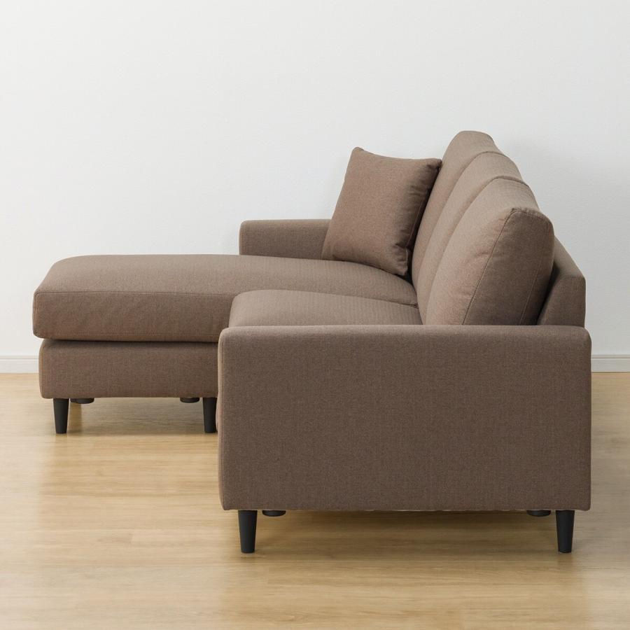 ニトリ 傷・汚れに強い布張りカウチソファ(CS02 NシールドH DBR