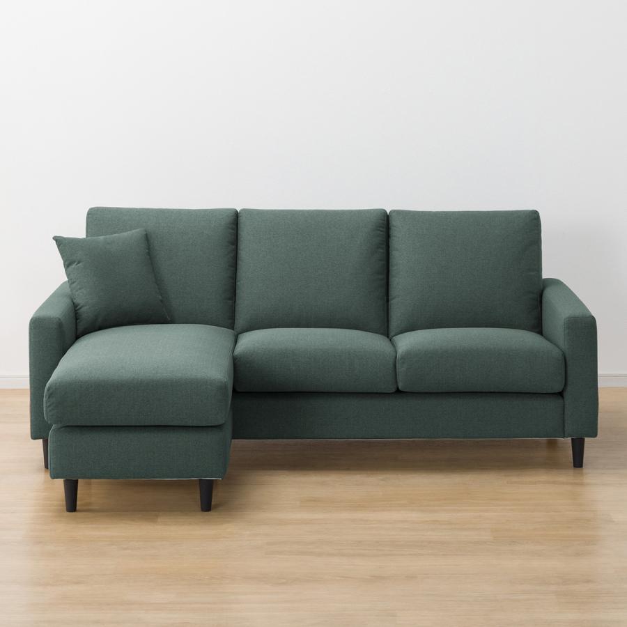 ニトリ（NITORI） 布張りカウチソファ ヘッドレスト付き(CS02 H DGR