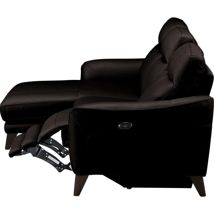 電動リクライニング機能付き黒レザー　ニトリ　ソファ　オゾン3 ニトリ ソファー ソファ 電動カウチソファ リクライニングソファ 3人