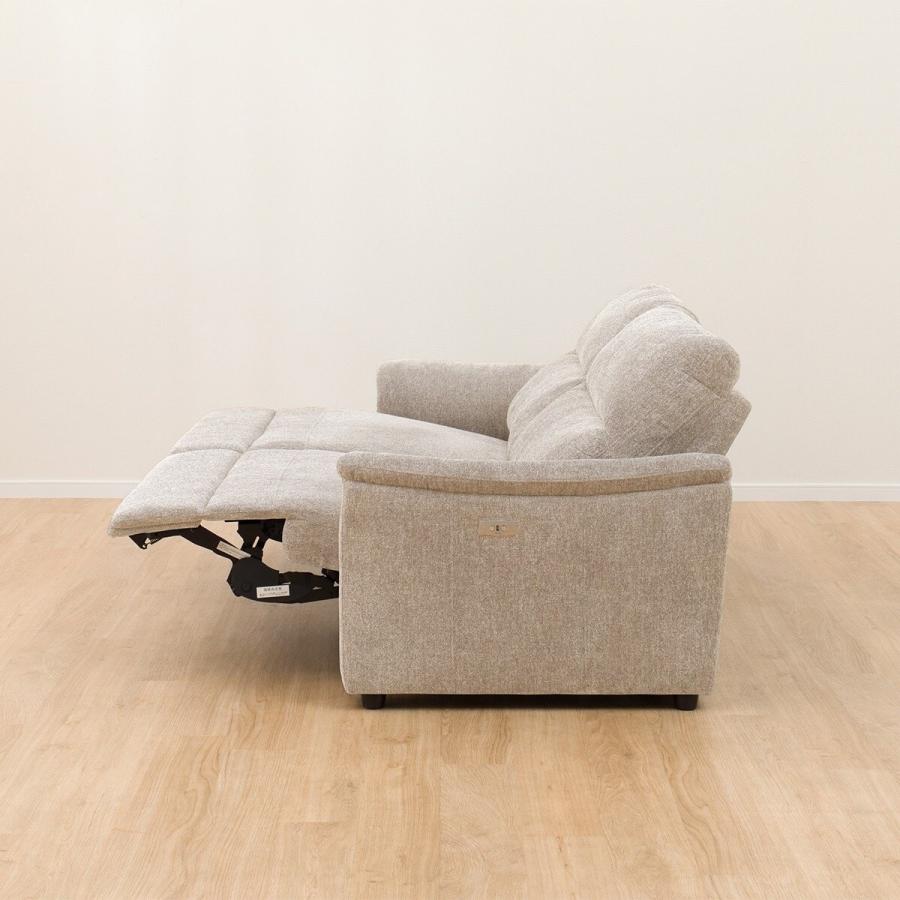 NITORI　電動リクライニング機能付き　クリーム色ソファ ニトリ 1人用電動リクライニングソファ(Nビリーバ3 厚革 BR