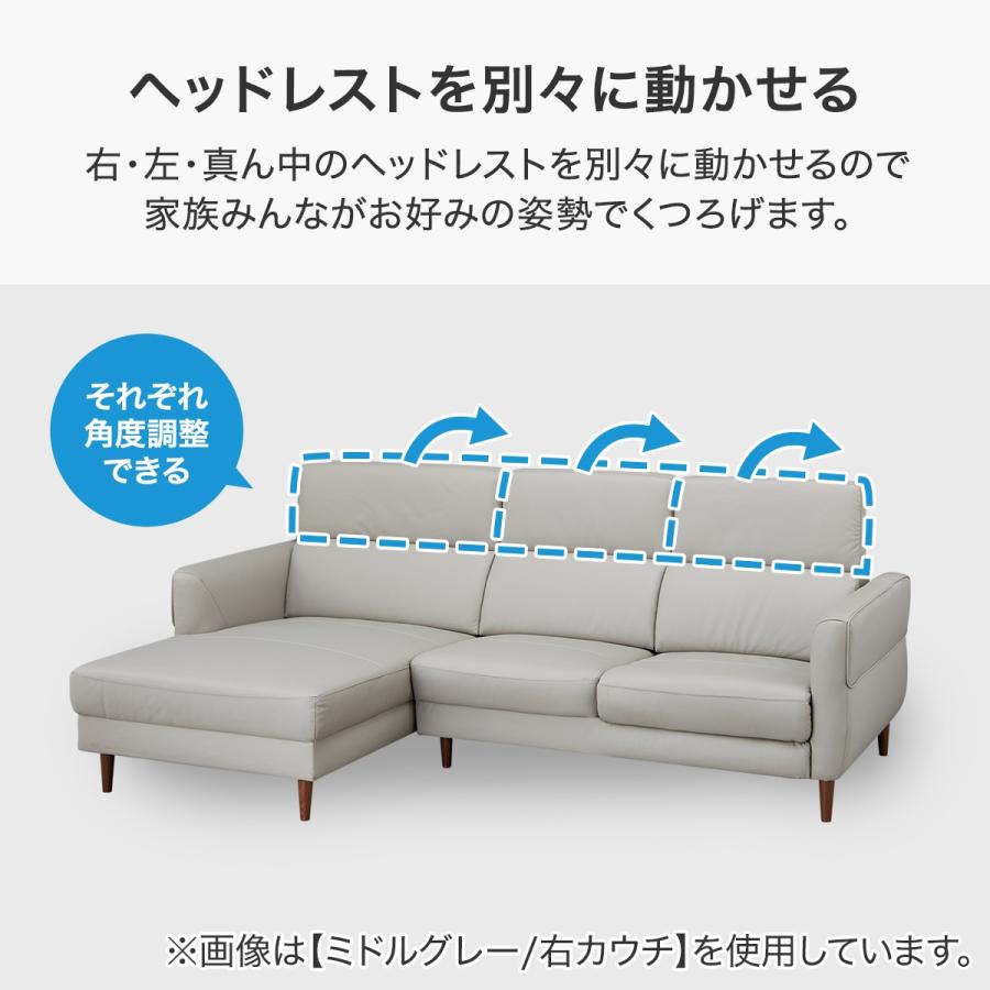 ニトリ（NITORI） カウチソファ 本革(一部合成皮革)タイプ (KK026 右