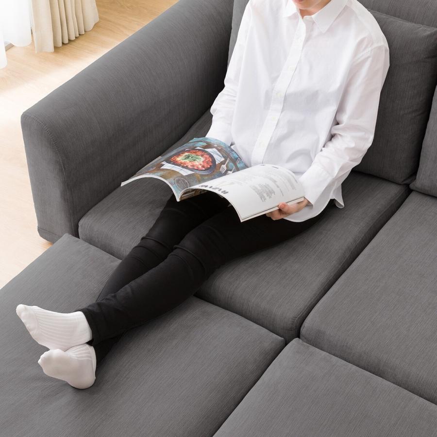 ニトリ（NITORI） ソファー ソファ 片肘3人掛け 布張りローソファ(HM04