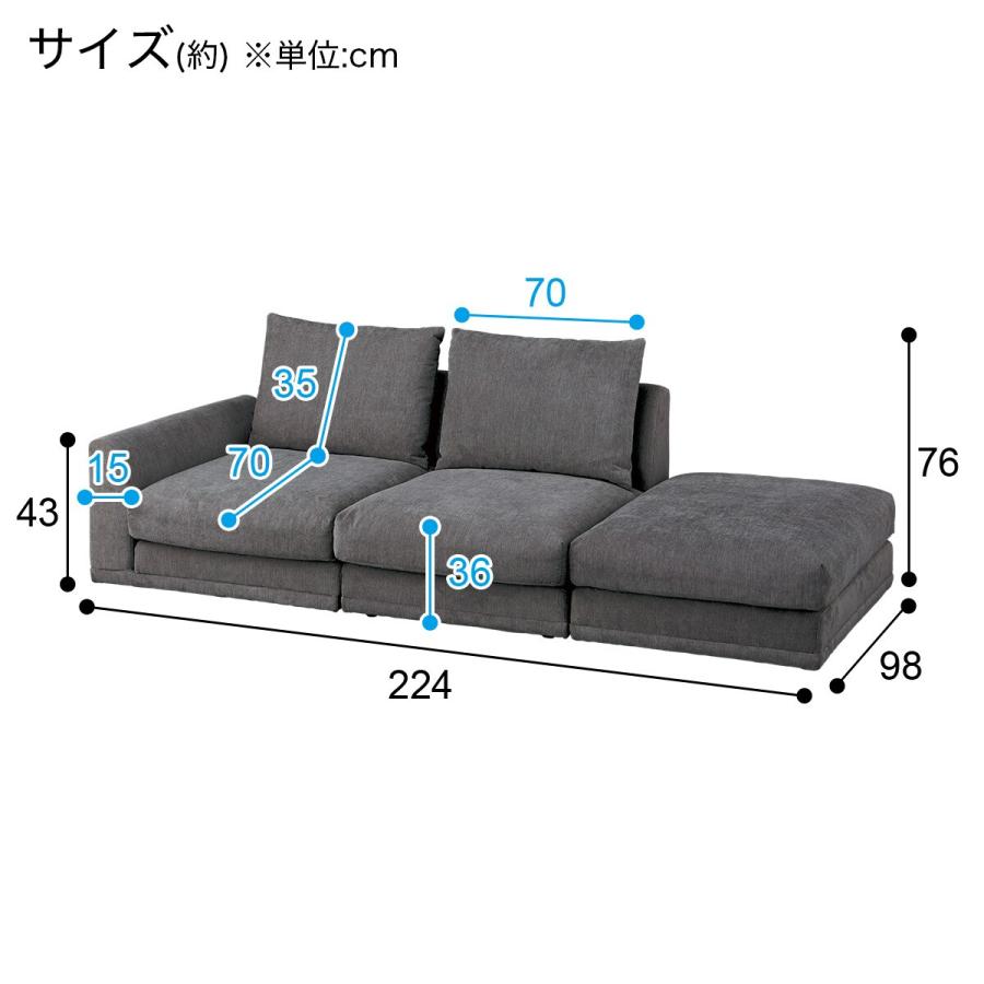 【NITORI ニトリ】 アームレスソファ 布張りタイプ (HM04) ニトリ（NITORI） ソファー ソファ 布張りアームレスソファ(HM04 DGY