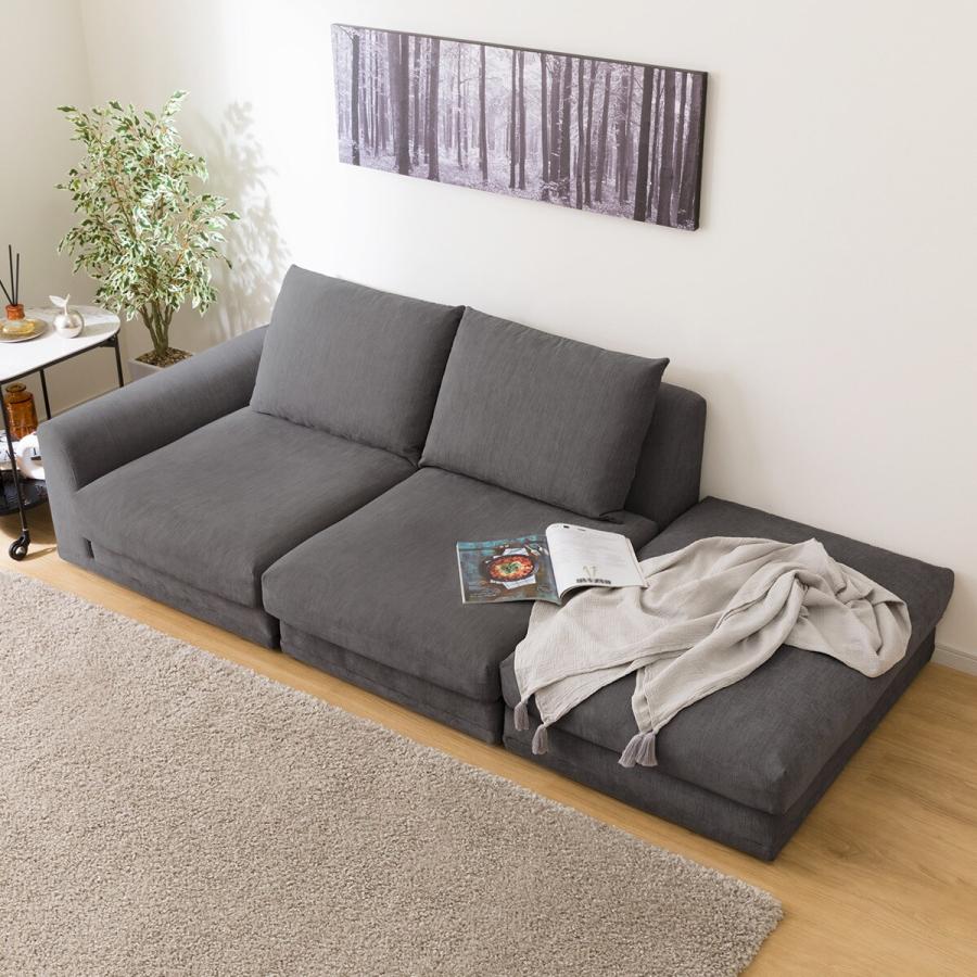 ニトリ（NITORI） ソファー ソファ 片肘3人掛け 布張りローソファ(HM04