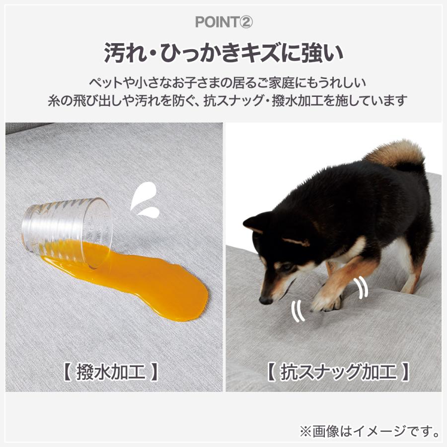 3人掛けローソファ 布張りタイプ (HM04 DGY) ニトリ_3
