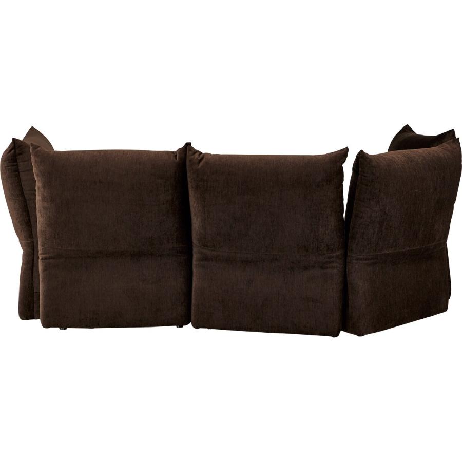 ニトリ（NITORI） 布張りフェザーソファ 3バックカウチセット(YH01 DBR