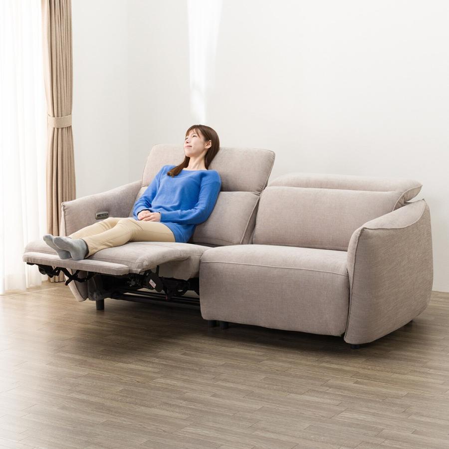 ニトリ（NITORI） 3人掛け電動布張りリクライニングソファ(LE09 2M BE