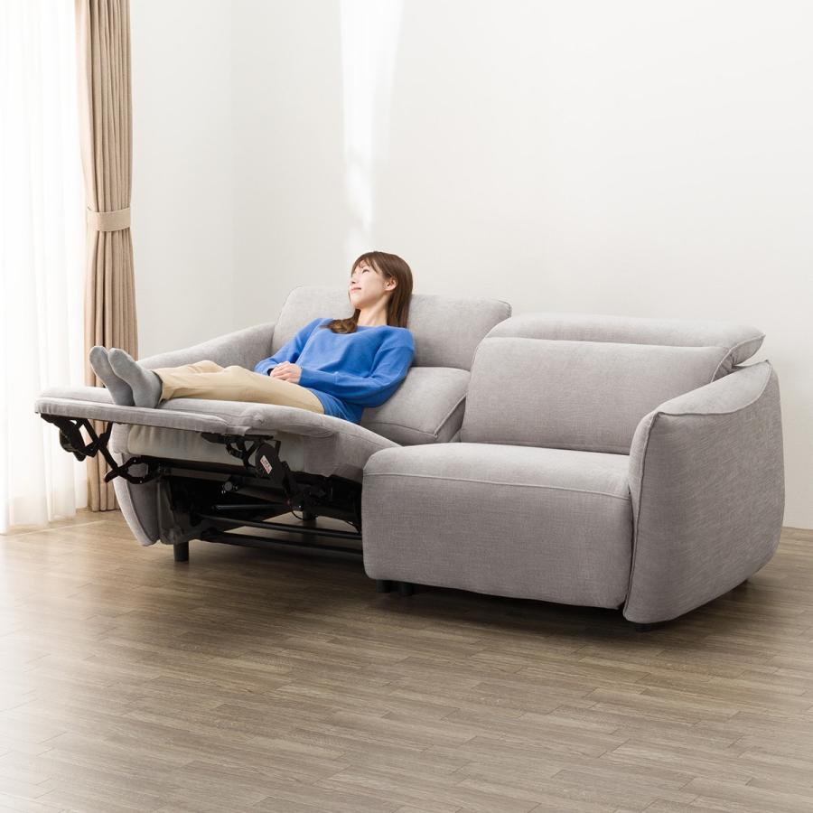 ニトリ（NITORI） 3人掛け電動布張りリクライニングソファ(LE09 2M LGY