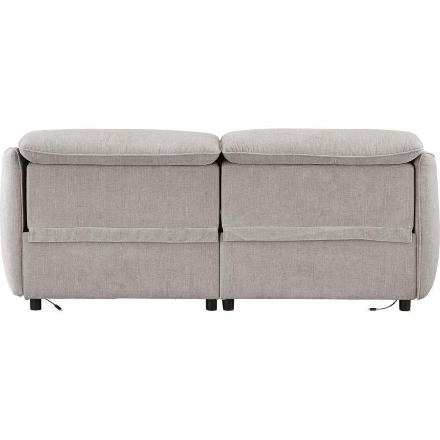 【送料無料】ニトリ　2人掛け・3人掛けソファ ニトリ 3人掛け電動布張りリクライニングソファ(LE09 2M LGY