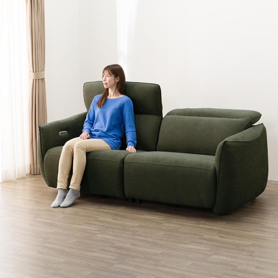 ニトリ（NITORI） 3人掛け電動布張りリクライニングソファ(LE09 2M YGR