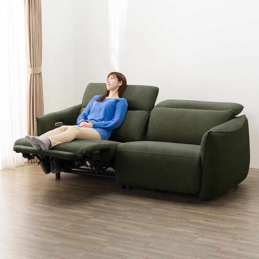 ニトリ（NITORI） 3人掛け電動布張りリクライニングソファ(LE09 2M YGR