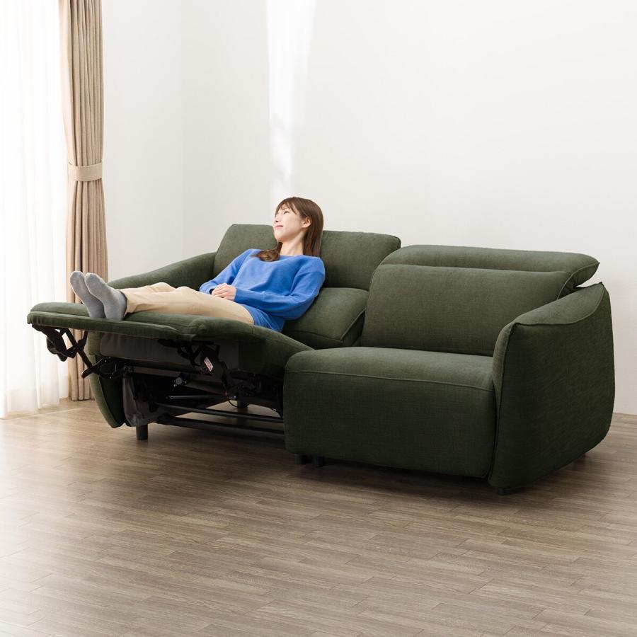 ニトリ（NITORI） 3人掛け電動布張りリクライニングソファ(LE09 2M YGR