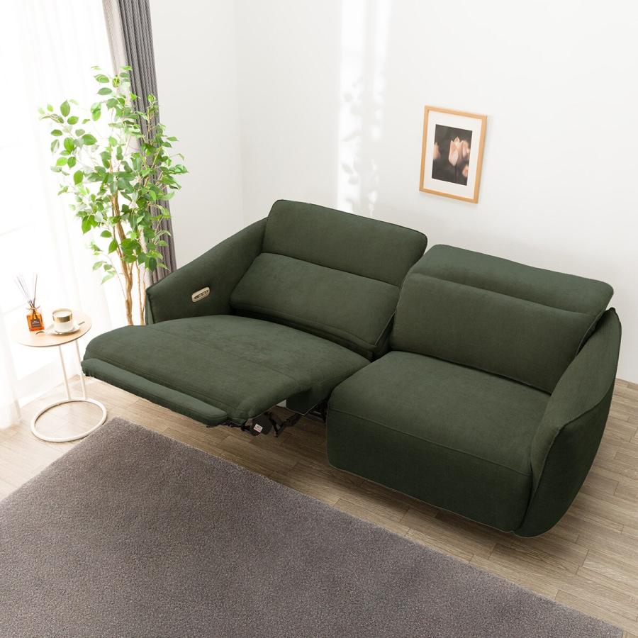 ニトリ　2.3人掛けリクライニングソファ ニトリ（NITORI） 3人掛け電動布張りリクライニングソファ(LE09 2M YGR