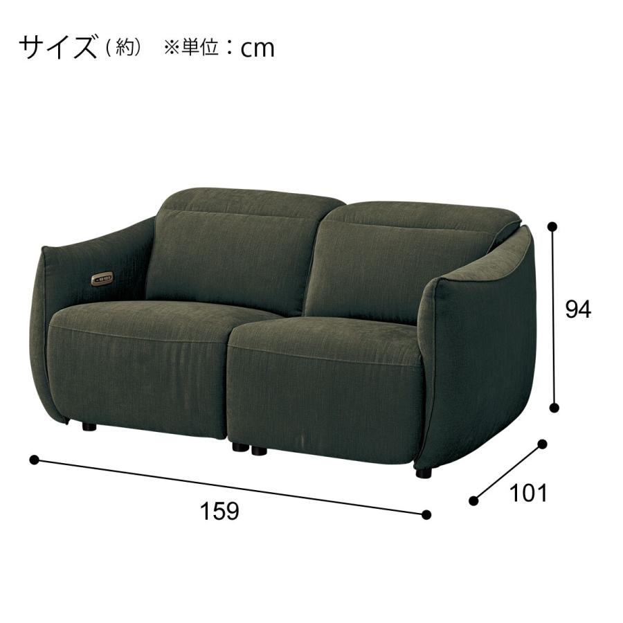 ニトリ（NITORI） 2人掛け電動布張りリクライニングソファ(LE09 2M YGR