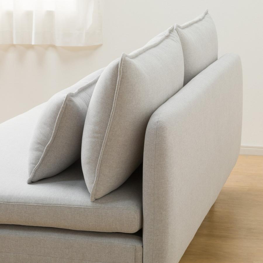 広い座面のゆったりソファ(MS01 3人掛け 肘なし LGY) ニトリ : ニトリ