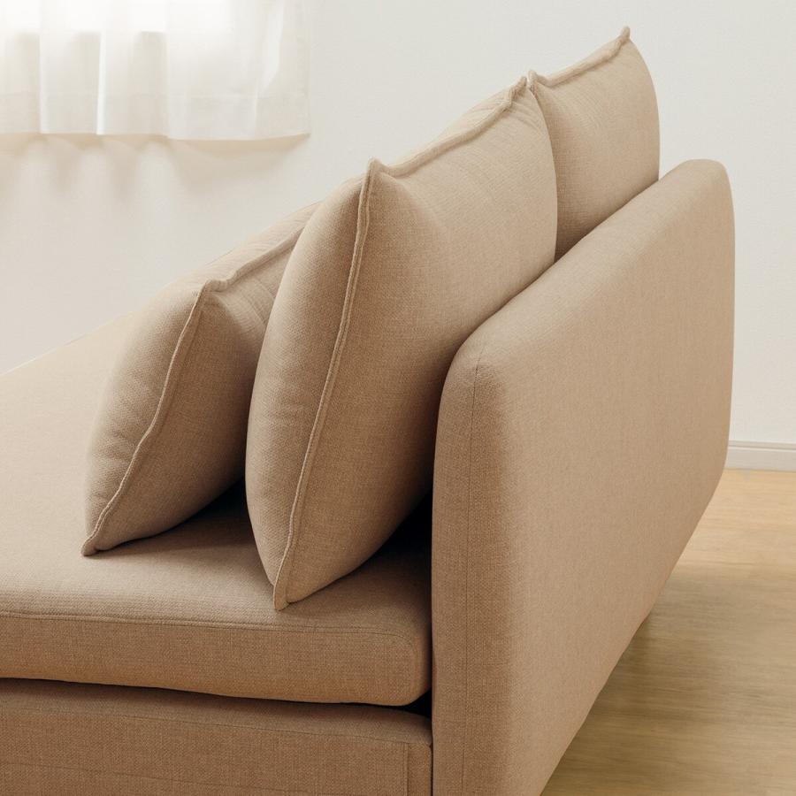 広い座面のゆったりソファ(MS01 3人掛け 肘なし BE) ニトリ : ニトリ