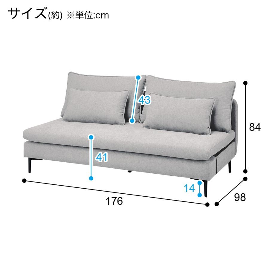ニトリ 広い座面のゆったりソファ 肘なし (3P/1P 4人掛け MS01 N ニトリ 広い座面のゆったりソファ 肘なし (3P/1P 4人掛け MS01 N