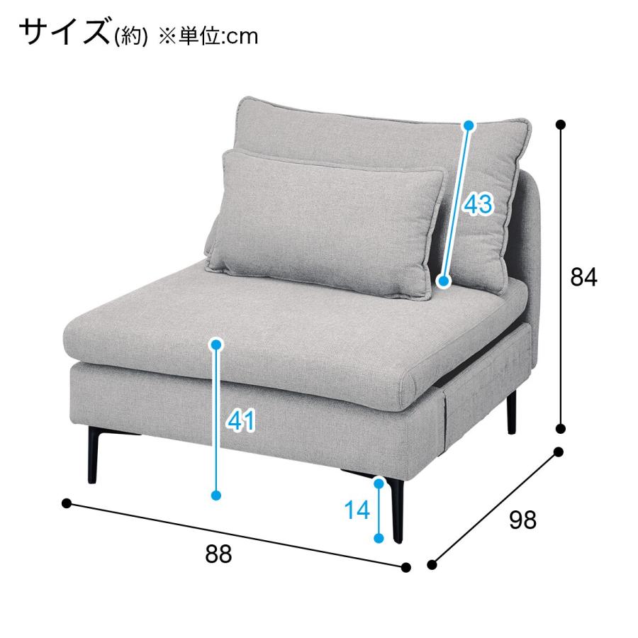 ニトリ 広い座面のゆったりソファ 肘なし (3P/1P 4人掛け MS01 N ニトリ 広い座面のゆったりソファ 肘なし (3P/1P 4人掛け MS01 N