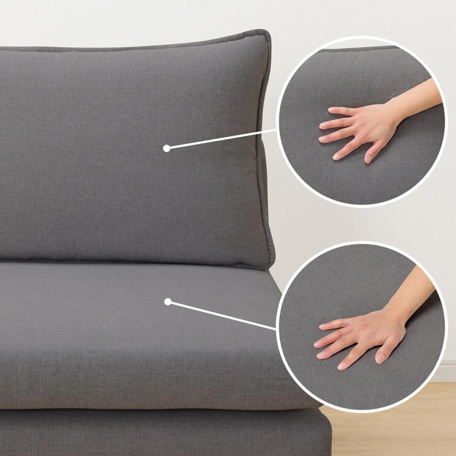 広い座面のゆったりソファ(MS01 3人掛け 肘なし Nシールド MGY) ニトリ