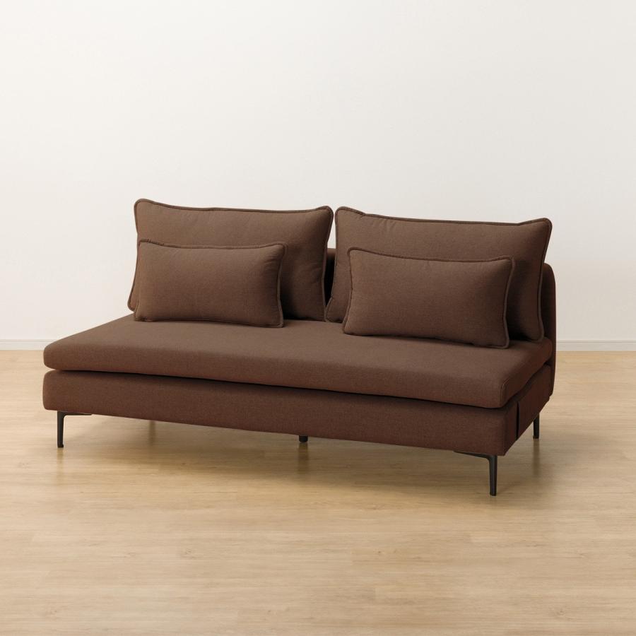 広い座面のゆったりソファ(MS01 3人掛け 肘なし Nシールド BR) ニトリ