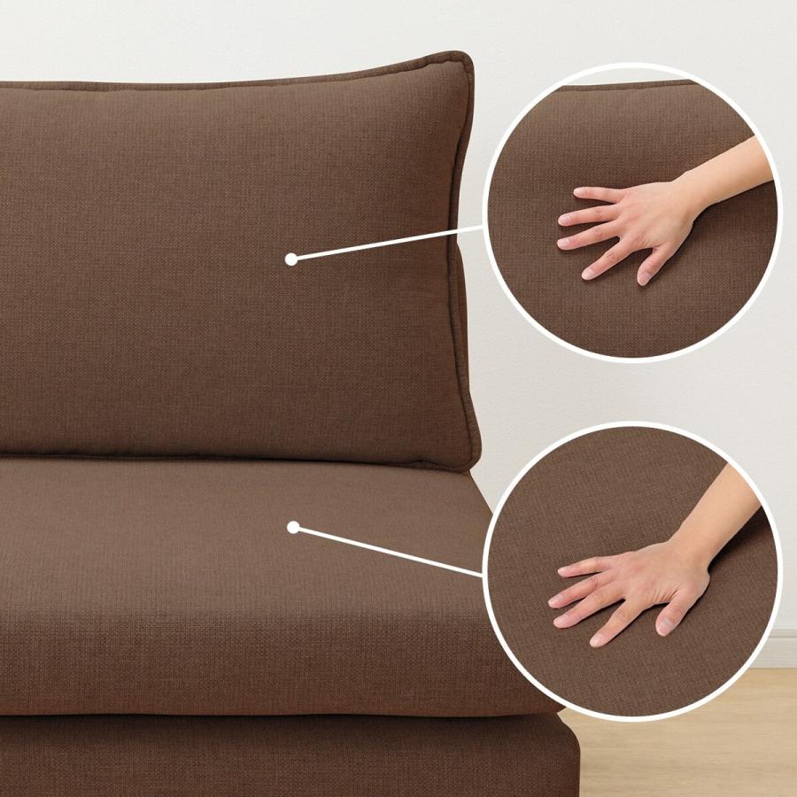 広い座面のゆったりソファ(MS01 3人掛け 肘なし Nシールド BR) ニトリ