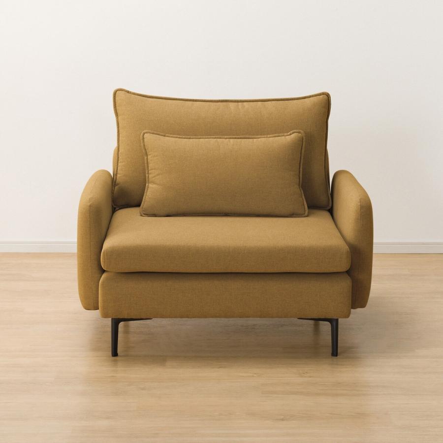 ニトリ（NITORI） 広い座面のゆったりソファ(MS01 1人掛け 肘あり YE