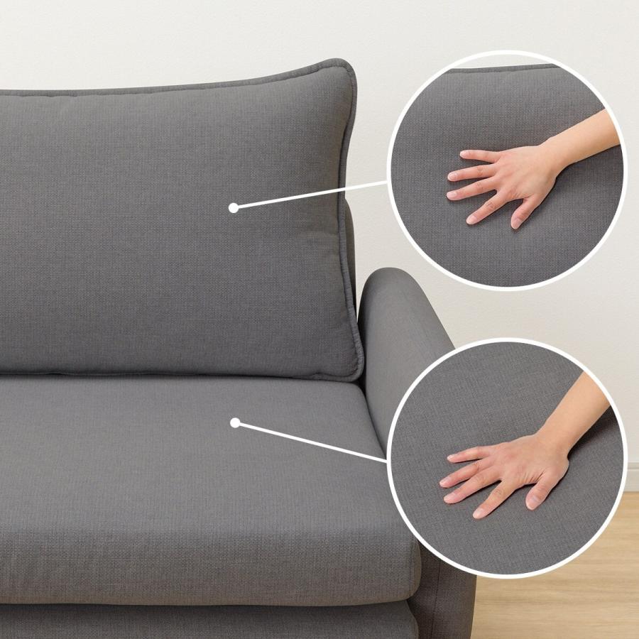 広い座面のゆったりソファ(MS01 3人掛け 肘あり Nシールド MGY) ニトリ