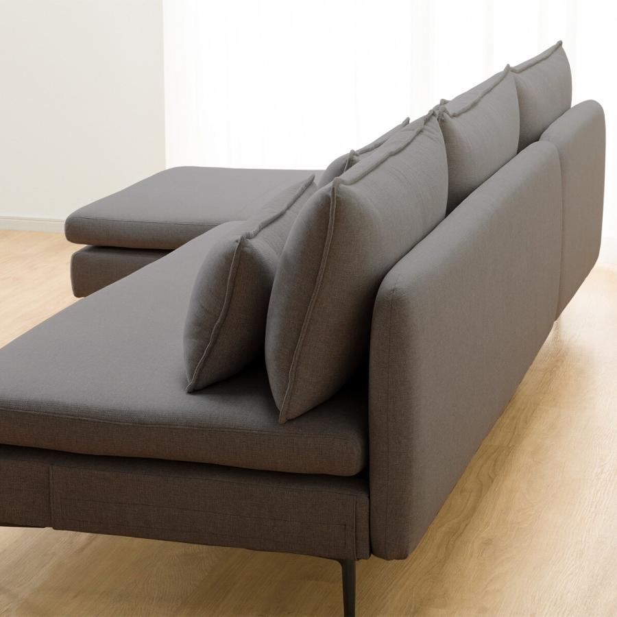 広い座面のゆったりカウチソファ(MS01 3P/シェーズロングセット肘なし