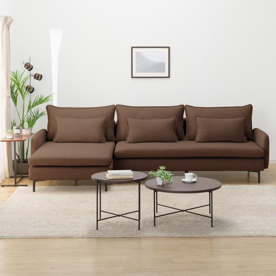 広い座面のゆったりカウチソファ(MS01 3P/シェーズロングセット肘あり