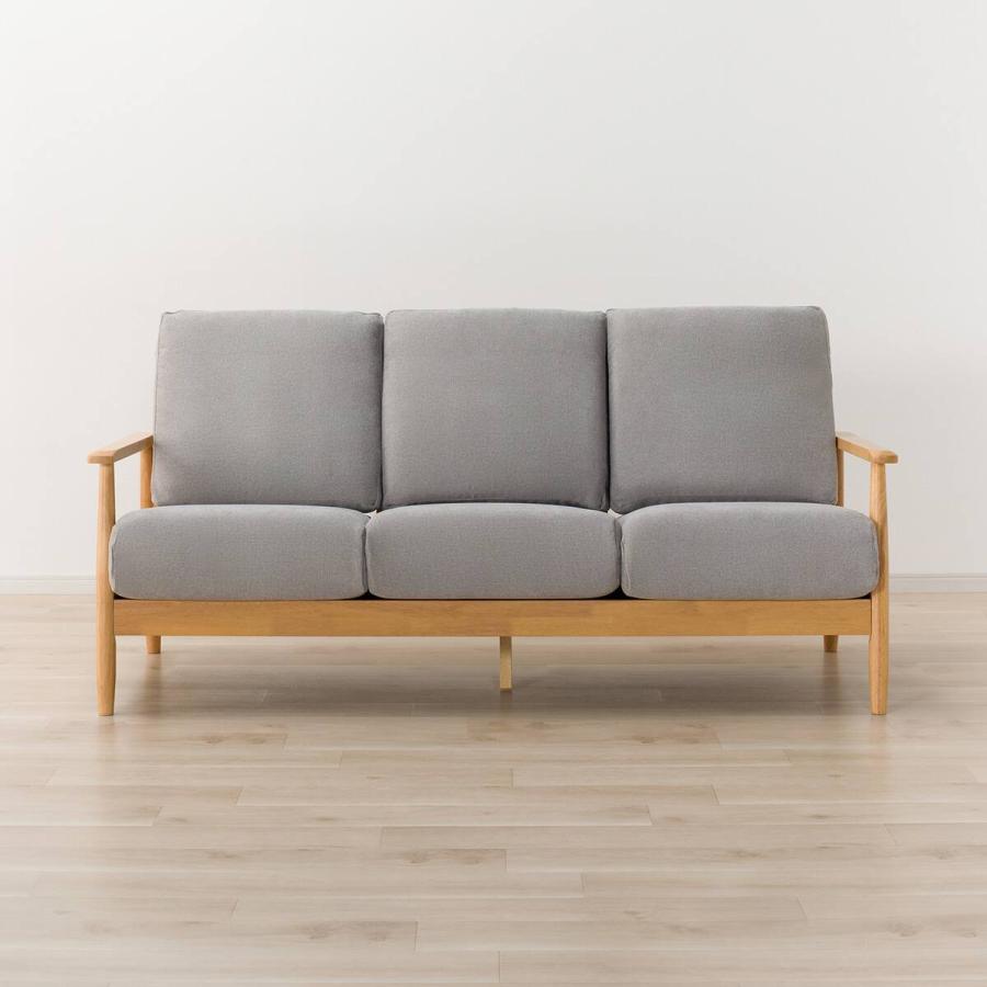 【美品】ニトリ3人掛けソファ ニトリ（NITORI） 3人掛けソファ 布張りタイプ (IG01 LBR/LGY