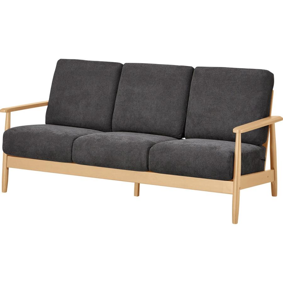 ニトリ（NITORI） ソファー ソファ 3人掛け 布張りソファ(IG01 BK/LBR