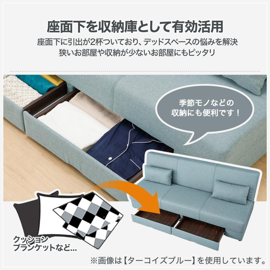 ニトリ ソファベッド 引出し収納付き 3人掛け 布 (DJ08 GY ニトリ ソファベッド 引出し収納付き 3人掛け 布 (DJ08 GY