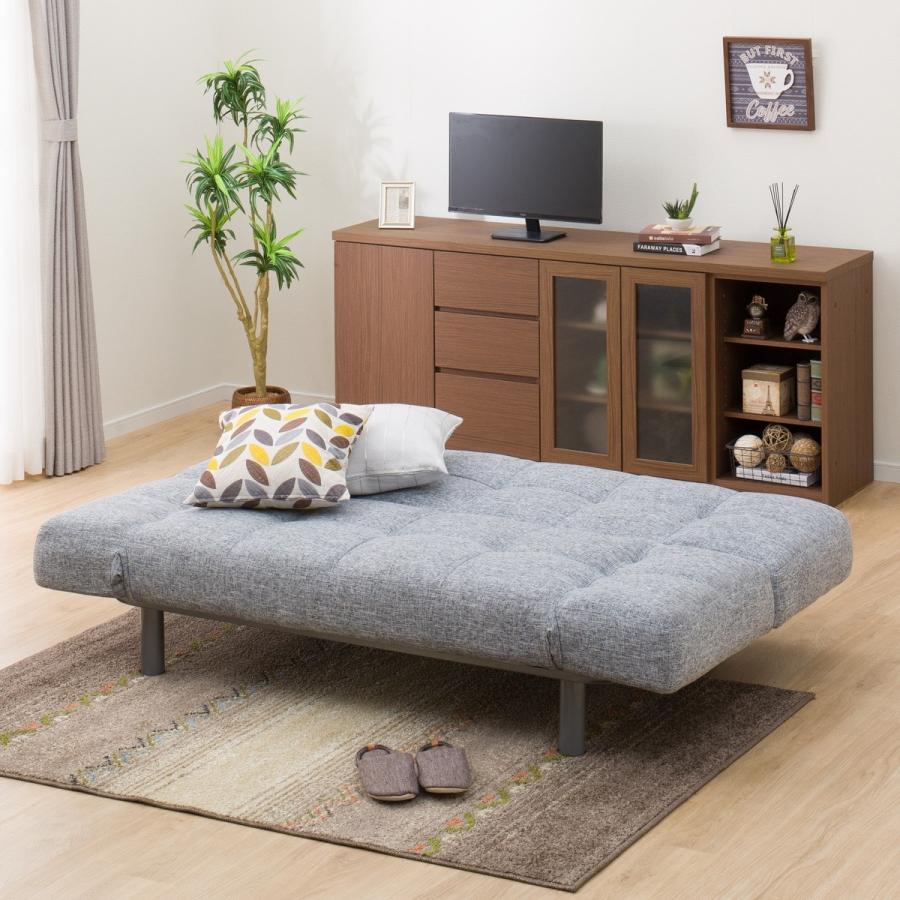ニトリ 背もたれと肘掛けが動くソファベッド (マークスAM GY) 布 ニトリ 背もたれと肘掛けが動くソファベッド (マークスAM GY) 布