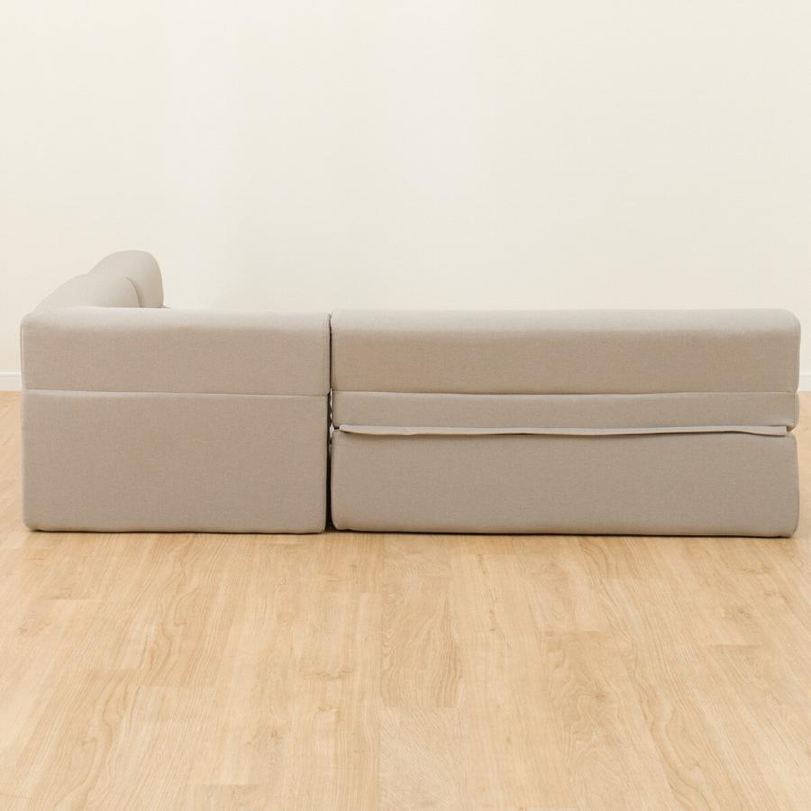 ニトリ 背もたれを倒せる ローソファ 3点セット(XL05 MO) 布