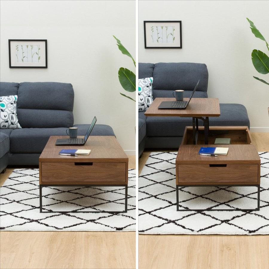 幅120cm 昇降センターテーブル(Nヒバリ 120 MBR) ニトリ :1500718