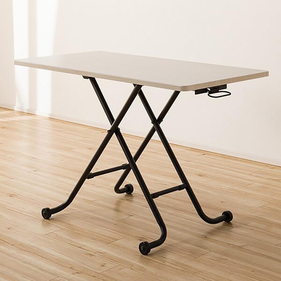 【美品】ニトリ　昇降センターテーブル　(ライザN WW/BK) ニトリ 昇降センターテーブル(ライザN WW/BK) : ニトリ Yahoo!店