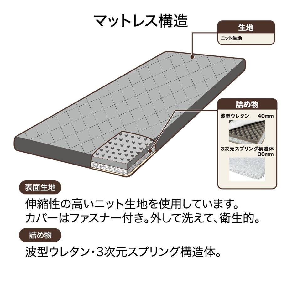 ニトリ（NITORI） マットレス高反発 厚さ9cm 硬め シングル 2段ベッド