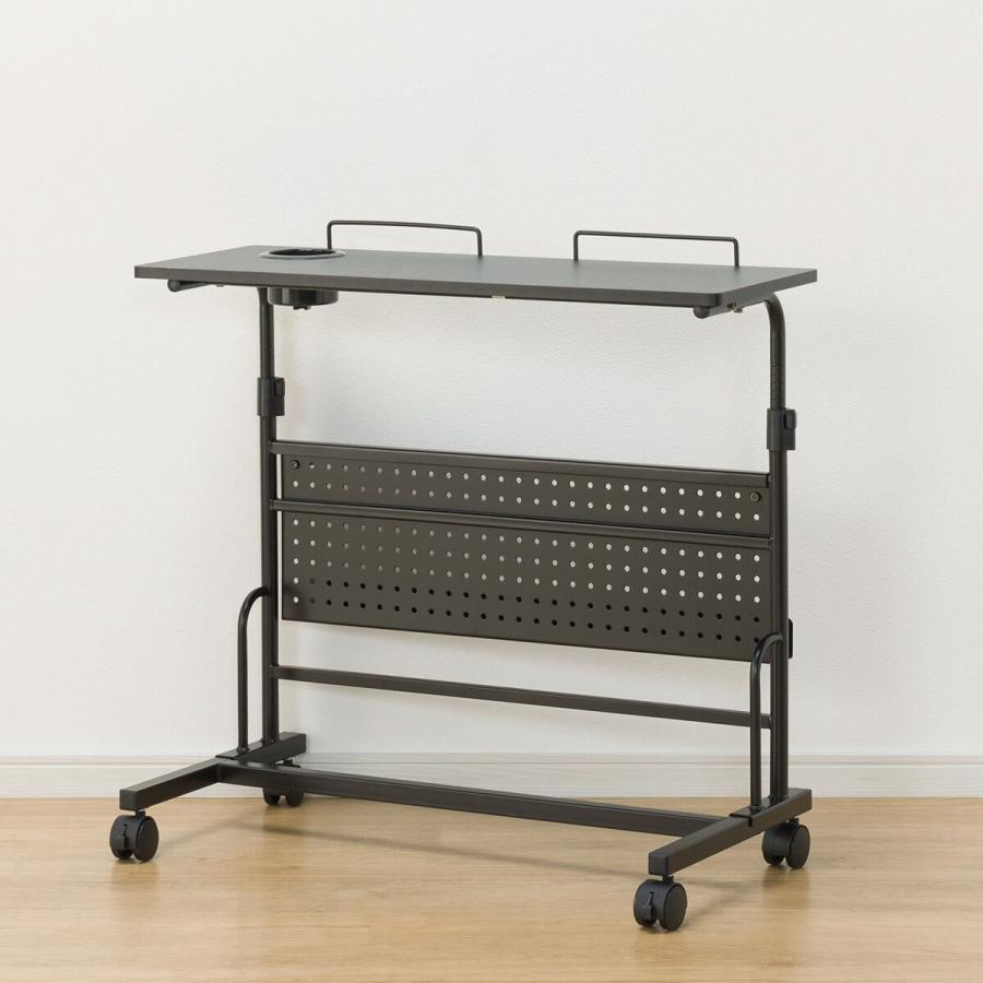 美品　ニトリ　昇降テーブル　ガス圧式　折りたたみ　キャスター付き　ホワイト ワイエムワールド サイドテーブル 昇降 キャスター付き 高さ55