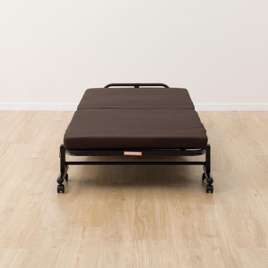 ニトリ　折りたたみベッド (レビン2 BR) シングルより少しコンパクト ベッド 折りたたみベッド(レビン2 BR)シングルより少し