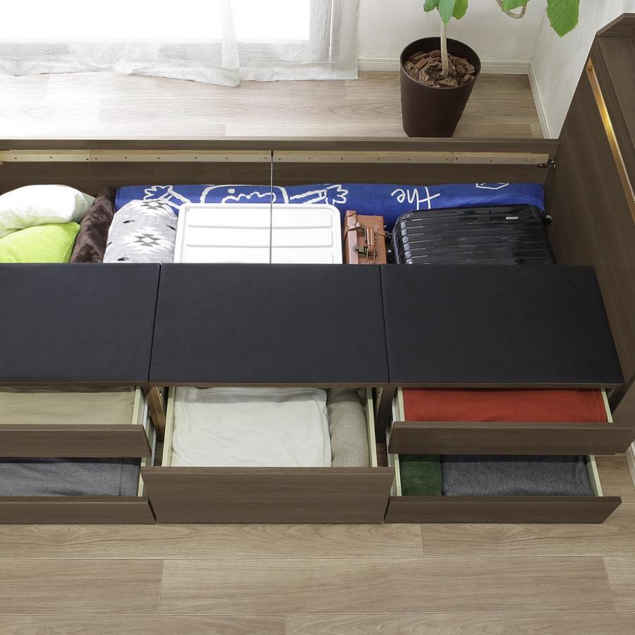 ニトリ（NITORI） シングル 豊富な収納力のチェストベッド (ダーク