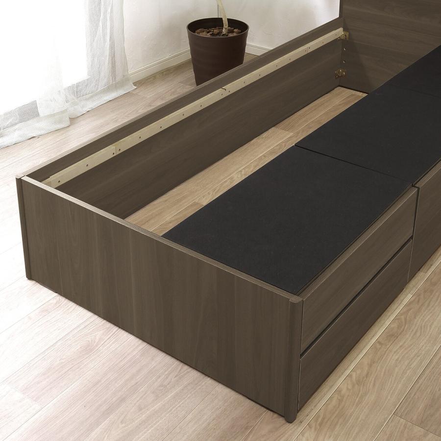 ニトリ シングル 豊富な収納力のチェストベッド (ダークブラウン