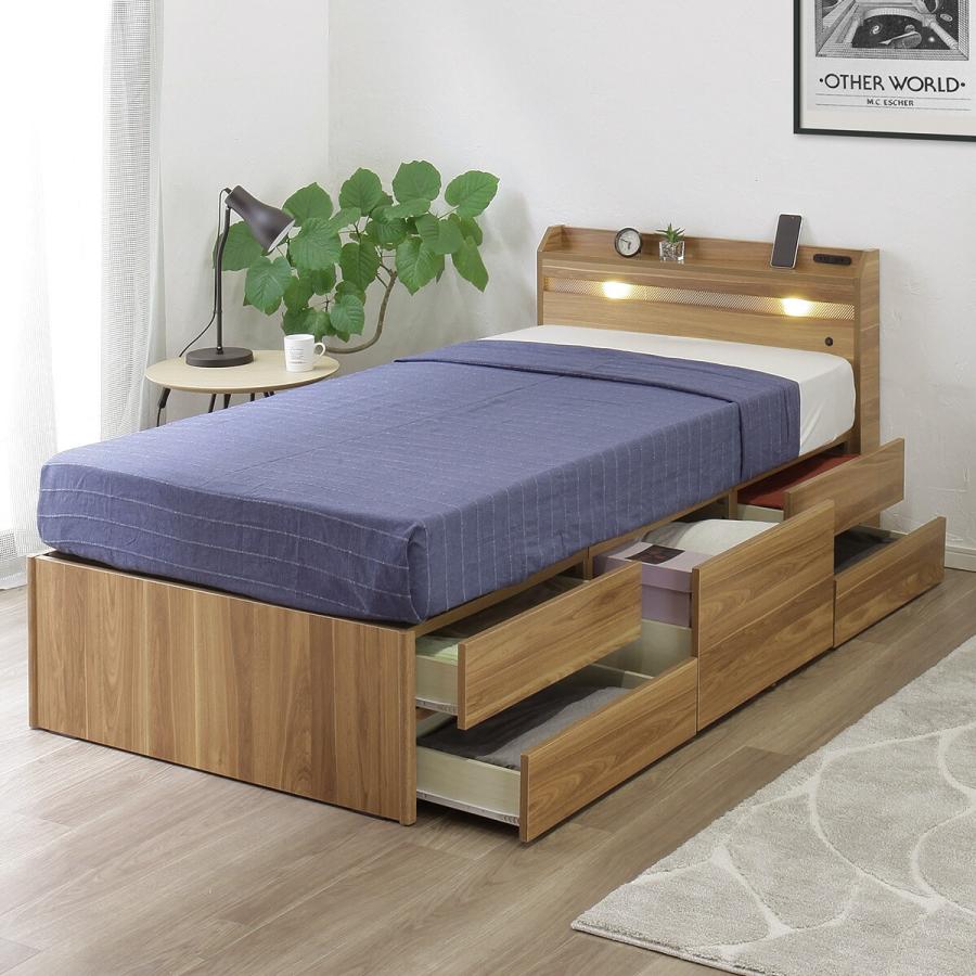 ニトリ（NITORI） シングル 豊富な収納力のチェストベッド (ライト