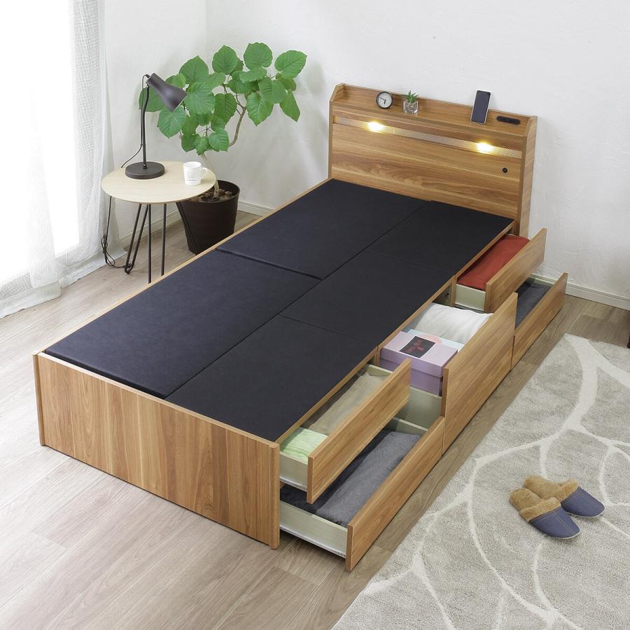 ブラウン シングルベッド 引き出し付き　ニトリ　送料込み ブラウン シングルベッド 引き出し付きニトリ送料込み