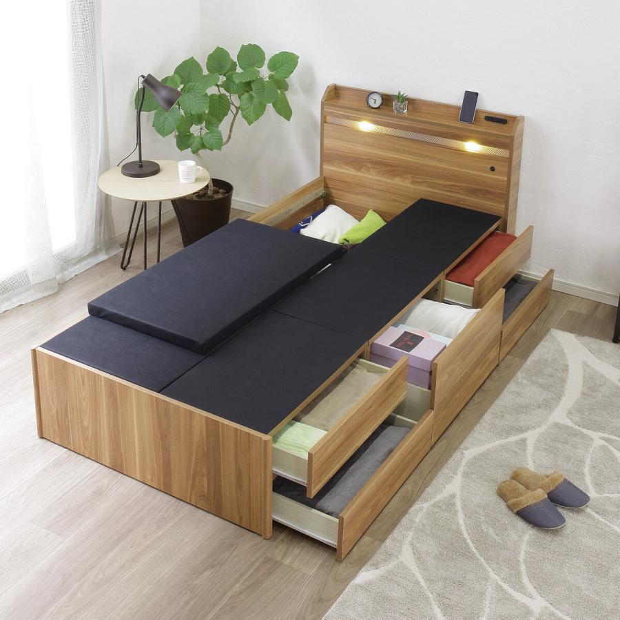 ニトリ ベッド 豊富な収納力のチェストベッド (LBR) : ニトリ ニトリ ベッド 豊富な収納力のチェストベッド (LBR) : ニトリ