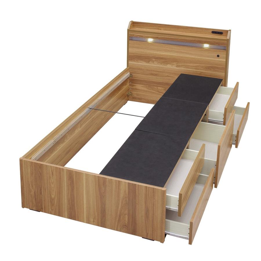 ニトリ（NITORI） シングル 豊富な収納力のチェストベッド (ライト