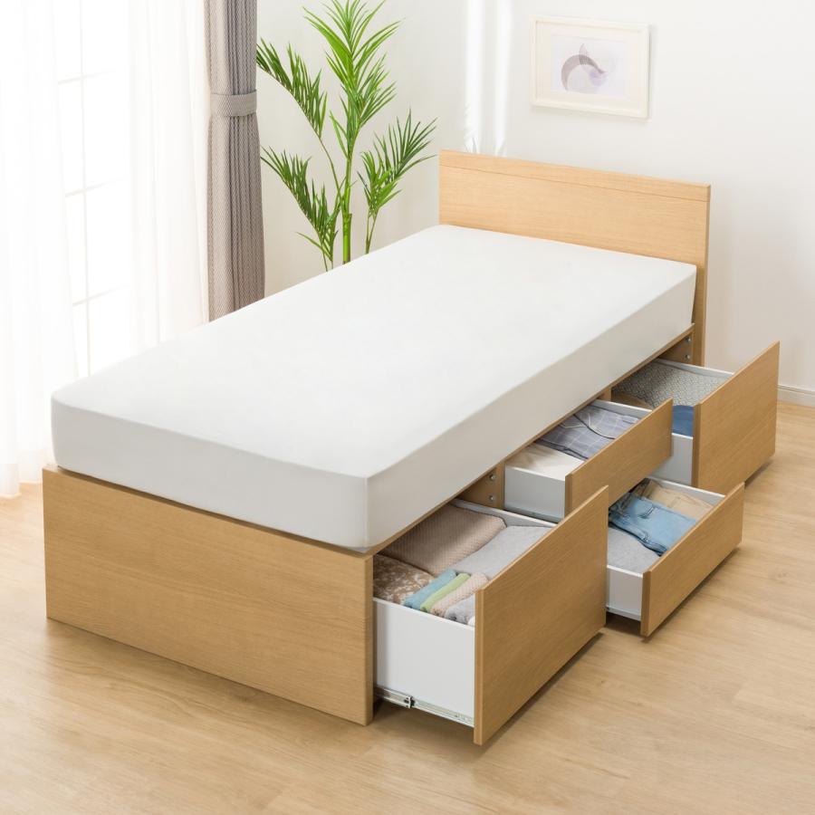 シングルベッドフレーム (N-ジオF LBR 40M-T)引出し付き ニトリ  