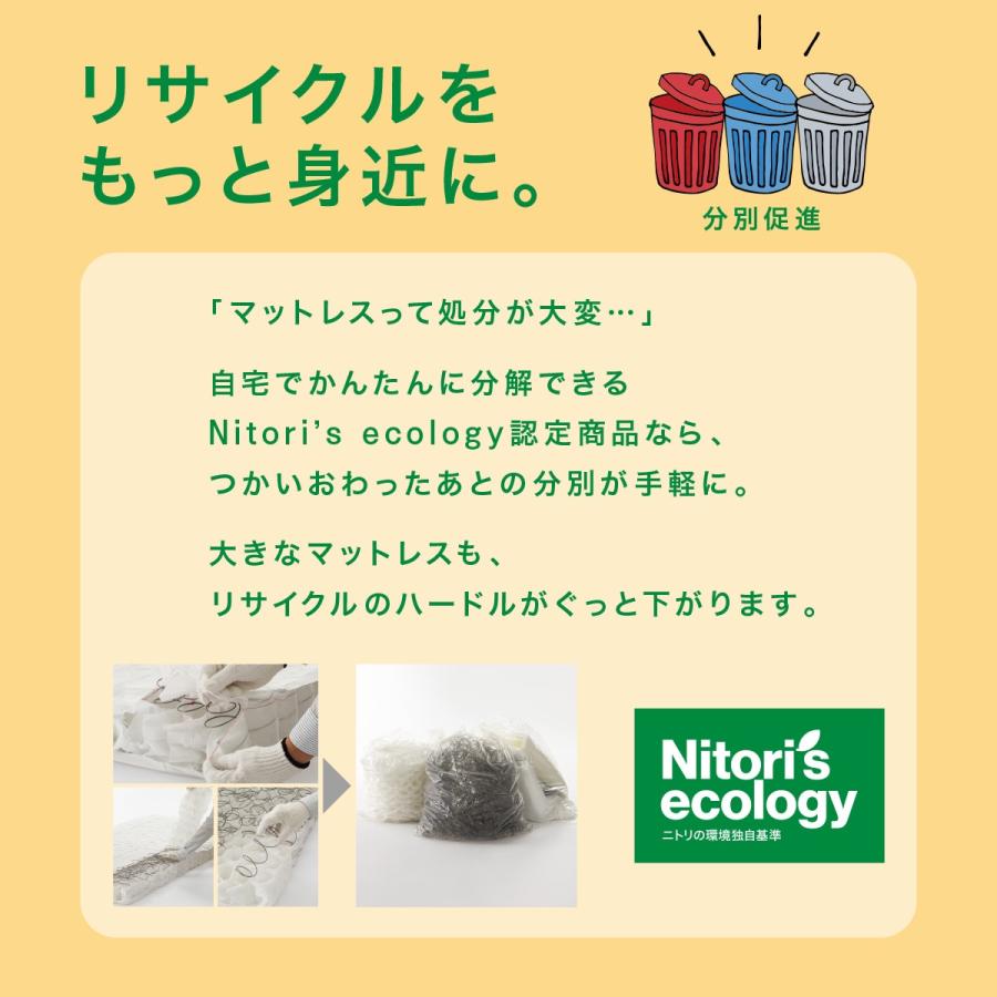 ニトリ マットレス 体圧分散 厚さ22cm 防ダニ 防臭 抗菌