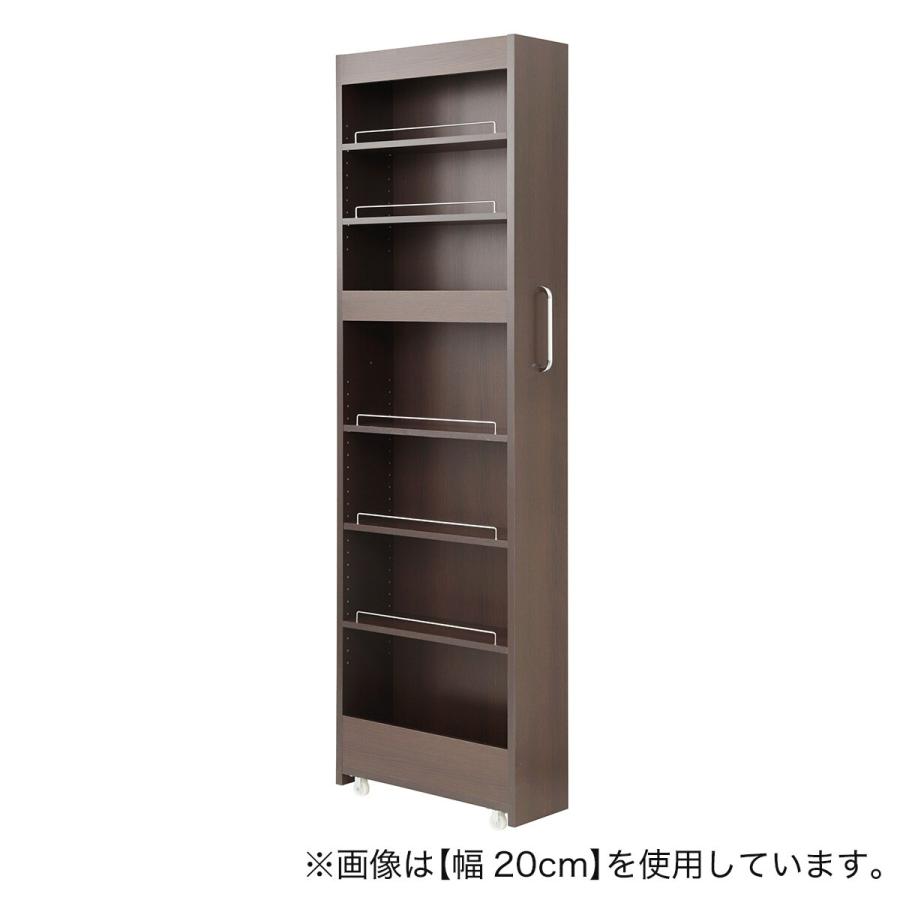 ニトリ（NITORI） 棚7段 頑丈すき間ワゴン (幅20×奥行55cm DBR