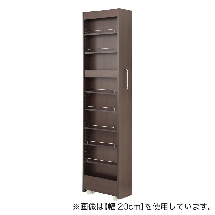 ニトリ（NITORI） ［棚9段］頑丈すき間ワゴン DBR（幅20×奥行45cm 